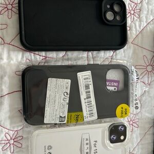 Apple Black and Clear iPhone 15 Cases and Screen Protector